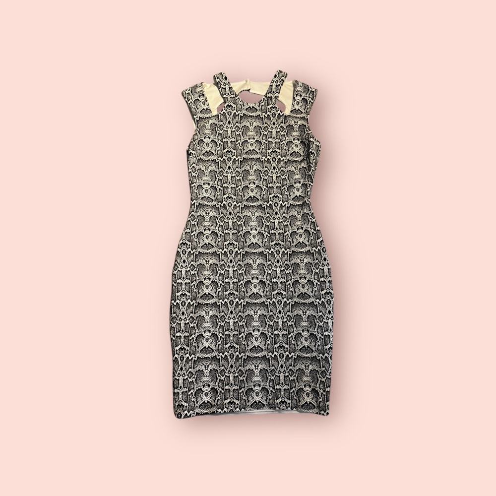 Cache Black and White Mini Dress